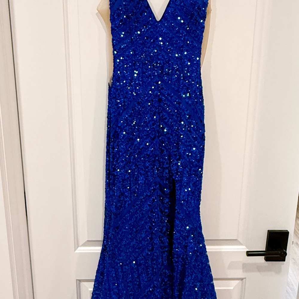 Jovani Royal Blue Sequin Prom Dress